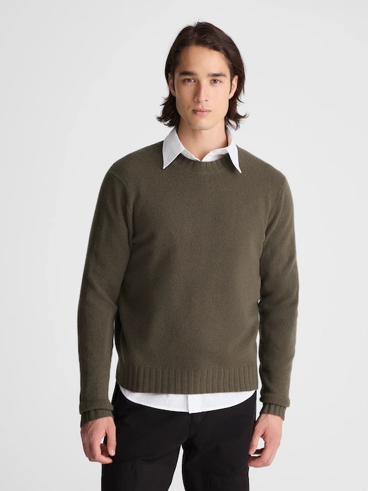 Madewell Crewneck Sweater In Heritage Merino Wool Driftwood Brown Size Medium